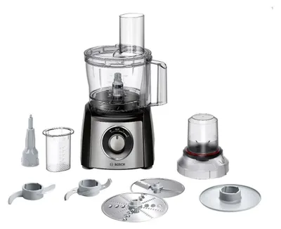 Immagine prodotto di Bosch | Robot da cucina | MCM3401M | 800 W | Numero di velocità 2 | Capacità vasca 2,3 L | Frullatore | Tritatutto | Nero/acciaio inox