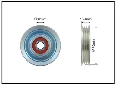 Produktbild von CAFFARO 500259 Spannrolle Keilrippenriemen 70mm für NISSAN MICRA III (K12) Note (E11, NE11) Micra C+C III (K12)