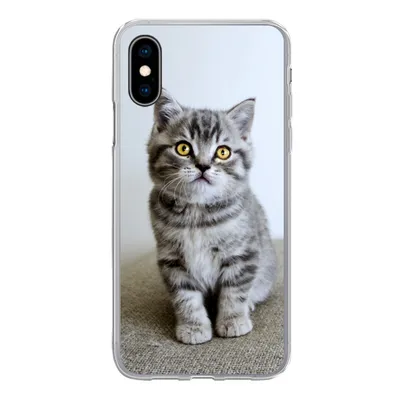Produktbild von MuchoWow® Handyhülle Schutzhülle Hülle für iPhone X Kätzchen - Augen - Gelb - Mädchen - Kinder - Jungen - Kinder Silikon Softcase Handy Hülle - Handyhülle