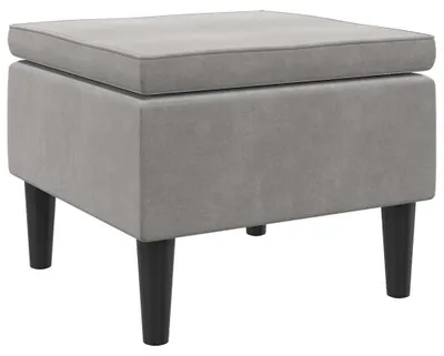 Image de Tabouret en velours avec pieds en bois, pour un confort optimal