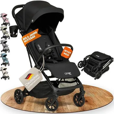 Imagen del producto de Cochecito de viaje [sistema de plegado con una mano] | Cochecito ligero para niños | Cochecito compacto y plegable para viajes | Asiento ajustable para cochecito | Paseador para bebé