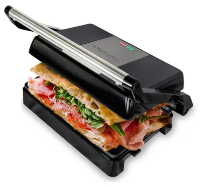 Elektrogrill 3-in-1, 1000 W, Antihaftplatten, 180° Öffnung, schwarz