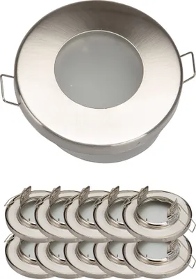 Produktbild von 10x Einbaurahmen MR16 SET Satin-Nickel 651-SN Ø60 mm IP44