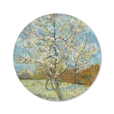 Produktbild von MuchoWow® Mauspad Mousepad Blühender Pfirsichbaum - Vincent van Gogh 30x30 cm - Mousepads - Maus Mat - Pad - Mausunterlage - Tischunterlage - Schreibtischmatten