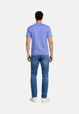 Produktbild von T-Shirt round neck waist rib 726 MITTELBLAU Größe XXXL