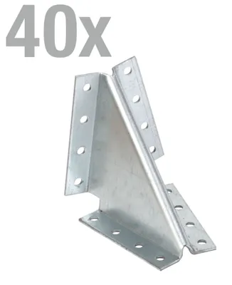 Immagine prodotto di Alberts 832643 Knagge, sendzimir zincato, 90 x 90 x 68 mm, set da 40