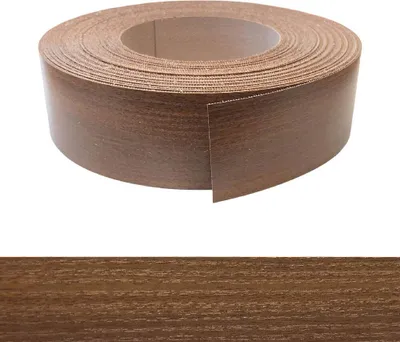 A roll of wood-look edge banding tape.