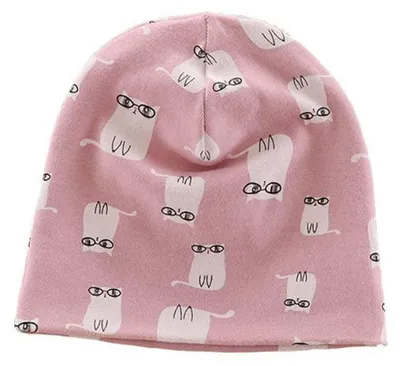 Obrázek produktu pro Dětská čepička, pletená čepička, bavlna, růžová, velikost L