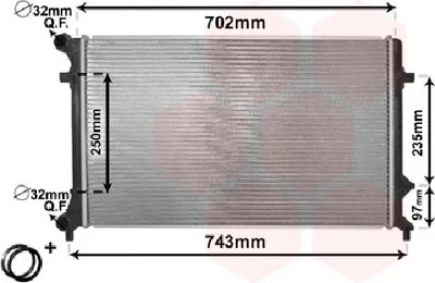 Produktbild von Van Wezel Wasserkühler für Audi A3 Seat Altea Skoda Octavia VW Golf Jetta