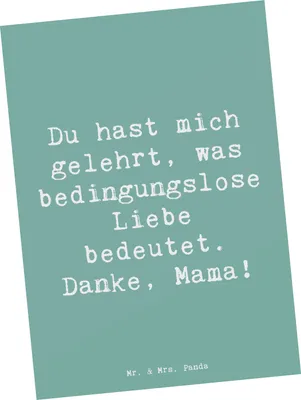 Produktbild von Mr. & Mrs. Panda Postkarte Spruch Mama Liebe - Meeresbrise - Geschenk, Wertschätzung, Ansichtskarte, kreativ, und Zuneigung, Motivkarte, Postkarten, Bedanken, Lächeln