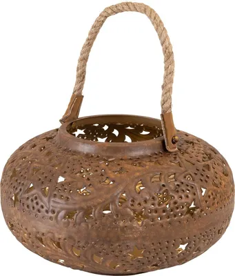 Produktbild von Lesli Living - Laterne Wave - Schwarz - Ø30x18cm