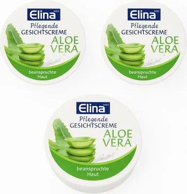 Produktbild von 3 x 75 ml Elina Aloe Vera Gesichtscreme in der Dose