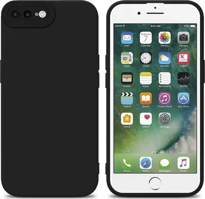 Produktbild von Cadorabo Hülle für Apple iPhone 7 PLUS / 7S PLUS / 8 PLUS Schutz Hülle in Schwarz TPU Silikon Etui Case Handyhülle