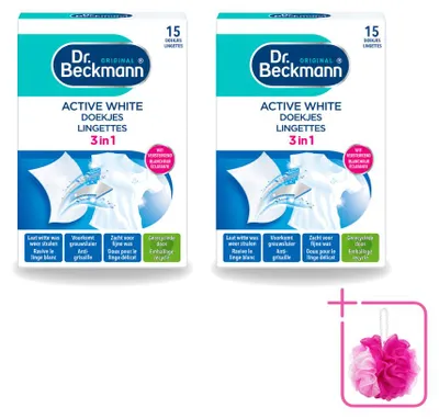 Produktbild von 2 x Dr. Beckmann Active White Wäschetücher gegen Grauschleier - Sparpackung - 2 Stücke