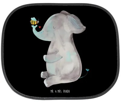 Produktbild von Mr. & Mrs. Panda Sonnenschutz Auto Elefant Biene - Schwarz - Geschenk, Fürs, Sonnenblende, Liebesbeweis, Lustige Sprüche, Autoscheibe, Liebesspruch, Liebe, für