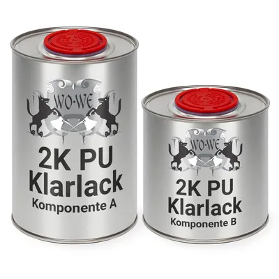 Produktbild von WO-WE 2K PolyurethanKlarlack für Holz Treppenlack Parkettlack Holzlack PUR Lack Möbellack Matt 1,5Kg