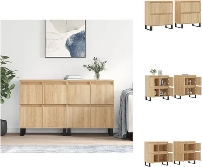 Produktbild von vidaXL Sideboards 2 Stk. Sonoma-Eiche Holzwerkstoff -  Sideboards