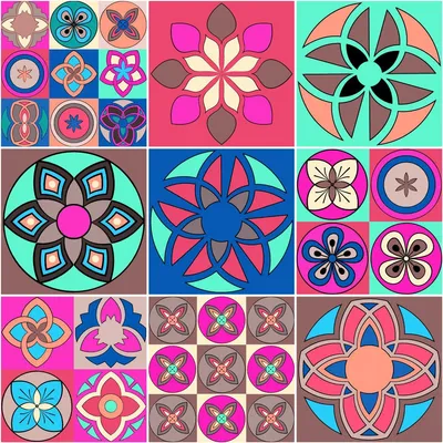 Zdjęcie produktu dla Samoprzylepne naklejki na płytki do kuchni i łazienki – 9 naklejek z artystycznymi ornamentami – 9 naklejek, 20 x 20 cm