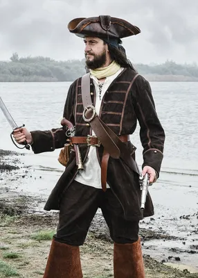 Produktbild von Piratenmantel Edward, Justaucorps, braun : XXL Größe: XXL