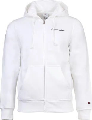 Produktbild von Champion Herren Sweatjacke mit Kapuze - Full Zip Hoodie Sweatshirt, Heavy Soft, Fleece, gesticktes Logo Weiß M