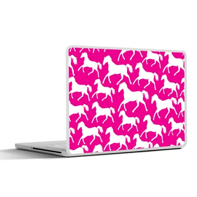 Produktbild von MuchoWow® Laptop Aufkleber Sticker Cover Pferde - Weiß - Tiere - Mädchen - Kinder - Mädchen 40x30 cm - Laptop Dekoration - Selbstklebend