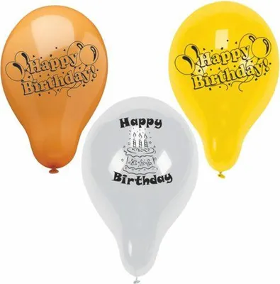 Produktbild von Luftballons Ø 22 cm farbig sortiert "Happy Birthday"