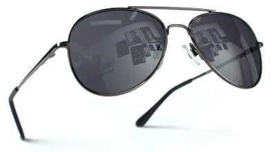 Produktbild von Schwarze Pilotenbrille Sonnenbrille Uni UV400 Schutz CAT 3 verspiegelte Gläser