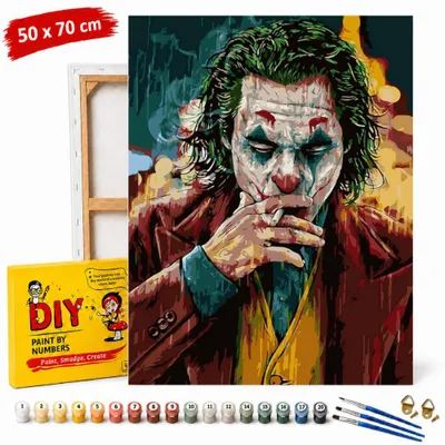 Zdjęcie produktu dla Obraz do malowania po numerach z ramą Joker w Czerwonej Kamizelce 50x70 cm