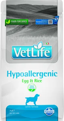 Productafbeelding van Farmina Pet Food Vet Life, Hypoallergeen, voor volwassen dieren, geschikt voor alle rassen, met ei en rijst, 2 kg