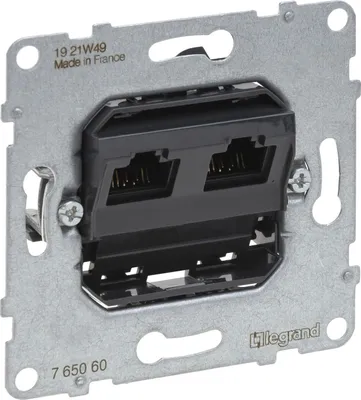 Produktbild von Legrand SEANO Datendose 2xRJ45, Einsatz, Kat. 6, UTP, ungeschirmt, 765060