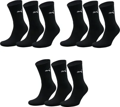 Produktbild von PUMA Sportsocken Bequeme Performancesocken aus Baumwollmischung (9-Paar) Strümpfe für Damen & Herren, schwarz 39-42