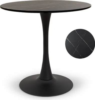 Produktbild von Milton & Oldbrook Esstisch Ø 80 cm Prague Marmorlook Schwarz