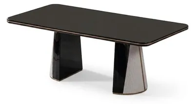 Image de Table à manger noire, design moderne, idéale pour la salle à manger ou la cuisine, élégante