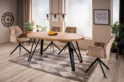 Produktbild von Design Esstisch GX-111 Eiche Artisan Schwarz matt ausziehbar Esszimmer