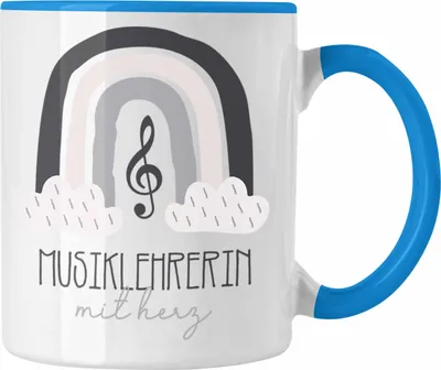 Produktbild von Trendation - Musiklehrerin Tasse Geschenk Danke Kaffeetassse Geschenkidee für XXXMusiklehrerinmit Herz Spruch (Blau)