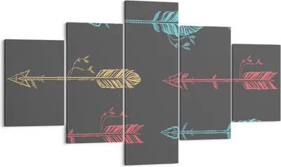 Produktbild von Bild auf Leinwand - Leinwandbild - Pfeil Feder - 125x70cm - Wand Bild - Wanddeko - Wandbilder - Leinwanddruck - Bilder - Kunstdruck - Wanddekoration - Leinwand bilder - Wandkunst - EA125x70-3874