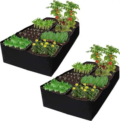 Produktbild von Gartenbeetblumenkiste 480 Liter - 8 Pflanzgitter - Kartoffelbeutel - für Gemüse, Obst, Blumen