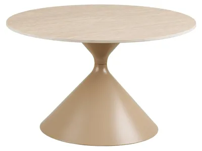 Produktbild von Couchtisch Annecy Ø70cm in Travertin-Optik - Beige