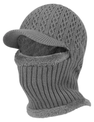 Produktbild von Thermo Gesichtsmaske Sturmhaube mit Fleecefutter, winddicht, grau, Einheitsgröße