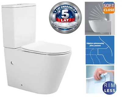 Produktbild von Domotechnika | Kompakt-wc - 815x385x630 Mm - Rimless - Softclose - Duroplast Wc-sitz