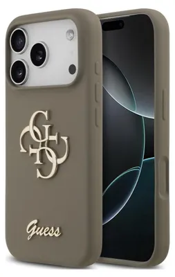 Produktbild von Guess - Silicone Big 4G Script (GUHCP17XSC4GSMW) - iPhone 17 Pro Max - Brown