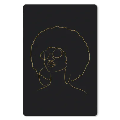 Produktbild von MuchoWow® Mauspad Mousepad Frau - Locken - Gold - Strichzeichnung 18x27 cm - Mousepads - Maus Mat - Pad - Mausunterlage