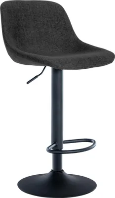Produktbild von CLP Barhocker Loft mit Rückenlehne und 360 drehbar schwarz Material Stoff