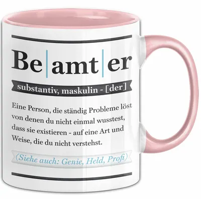 Produktbild von Beamter Tasse Geschenk Humorvoll Kollege Abschiedsgeschenk (Rosa)