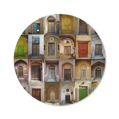 Produktbild von MuchoWow® Mauspad Mousepad Türen - Farbenfroh - Architektur - Collage - Vintage 30x30 cm - Mousepads - Maus Mat - Pad - Mausunterlage - Tischunterlage - Schreibtischmatten