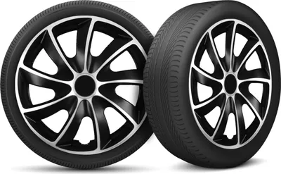 Produktbild von Auto Radkappen Radzierblenden 4er Set passend für alle Stahlfelgen - einstellbarer Sicherungsring - 17 Zoll - Schwarz Silber