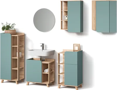 Image de Ensemble de meubles de salle de bains Livinity Marano Bleu-gris 5 pièces, Model 53110