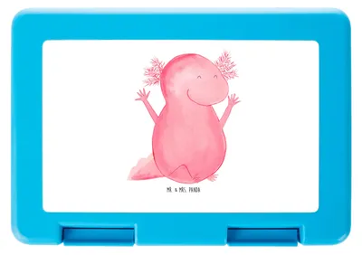 Produktbild von Mr. & Mrs. Panda Lunchbox Axolotl Hurra - Weiß - Geschenk, Bentobox, Lurch, Freude, Fröhlich, Bento Box, Lebensmittel Aufbewahrungsbox, Frischhaltedose, Essensbox