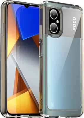 Produktbild von Xiaomi Poco M4 5G Hülle, Klar Rückseite Stoßfeste TPU Silikon Bumper Schutzhülle für Xiaomi Poco M4 5G Grau