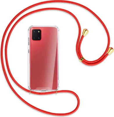 Produktbild von Handykette Backcover-Schutzhülle mit Band (Metall goldfarben) für Samsung Galaxy Note 10 Lite - rot